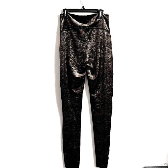 Spanx Velvet Shine Legging Black & Good Metallic Soft Medium Shaping - Picture 7 of 7
